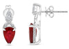 2.79CT DIAMOND & AAA RUBY 18K WHITE GOLD 3D SOLITAIRE TEAR DROP HANGING EARRINGS
