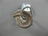 ESTATE WIDE 1.48CT DIAMOND 14KT WHITE & ROSE GOLD 3D OPEN LOVE KNOT FUN RING