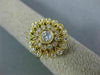 ESTATE WIDE .75CT DIAMOND 14KT YELLOW GOLD 3D FLOWER FILIGREE ANNIVERSARY RING