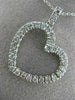 ESTATE .73CT DIAMOND 14KT WHITE GOLD CLASSIC OPEN HEART FLOATING PENDANT #18392