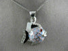 ESTATE .12CT OLD MINE DIAMOND 14KT WHITE GOLD 3D ENAMEL LUCKY FISH PENDANT