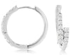 .51CT DIAMOND 14KT WHITE GOLD 3D ROUND CRISS CROSS HUGGIE HOOP HANGING EARRINGS