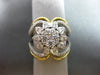 ESTATE EXTRA LARGE 1.20CT DIAMOND 14K WHITE & ROSE GOLD 3D FLOWER SUN BURST RING