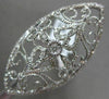 ESTATE .96CT DIAMOND 14KT WHITE GOLD 3D OPEN FILIGREE DOUBLE HEART COCKTAIL RING