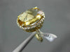 ESTATE LARGE 6.30CT DIAMOND & YELLOW TOPAZ 14K YELLOW GOLD 3D OVAL FILIGREE RING