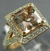 LARGE 1.60CT DIAMOND & AAA MORGANITE 14KT ROSE GOLD CUSHION CUT ENGAGEMENT RING