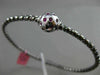 ESTATE 1.0CT AAA RUBY 14K WHITE & BLACK GOLD GLOBE ROPE FLEXIBLE BANGLE BRACELET