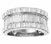 LARGE 3.23CT DIAMOND 18K WHITE GOLD PRINCESS & BAGUETTE WEDDING ANNIVERSARY RING