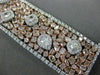 ESTATE EXTRA LARGE 42.16CT WHITE & PINK DIAMOND 18K 2 TONE GOLD CLUSTER BRACELET