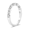 ESTATE .28CT DIAMOND 14KT WHITE GOLD WAVY SEMI ETERNITY WEDDING ANNIVERSARY RING