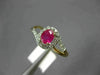 ESTATE .58CT DIAMOND & AAA RUBY 14K YELLOW GOLD 3D LOVE KNOT FRIENDSHIP FUN RING