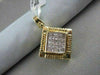 ESTATE 1.25CT DIAMOND 14KT WHITE & YELLOW GOLD INVISIBLE SQUARE PENDANT & CHAIN