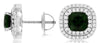 2.50CT DIAMOND & AAA RUSSALITE 14KT WHITE GOLD 3D SQUARE SCREWBACK STUD EARRINGS