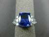 LARGE 4.65CT DIAMOND & AAA TANZANITE 18KT WHITE GOLD 3D SQUARE ENGAGEMENT RING