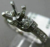 .6CT DIAMOND 14K WHITE GOLD 3 STONE FILIGREE MILGRAIN SEMI MOUNT ENGAGEMENT RING