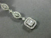 ESTATE LARGE 2.57CT ROUND & BAGUETTE DIAMOND 14K WHITE GOLD LEAF SQUARE EARRINGS