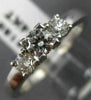 ESTATE .56CT ROUND DIAMOND 14KT WHITE GOLD 3 STONE SQUARE ENGAGEMENT RING #18806