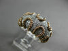 ESTATE WIDE .72CT DIAMOND 14KT WHITE & ROSE GOLD 3D PAVE HANDCRAFTED ROPE RING