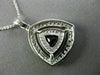 ESTATE LARGE 1.15CT DIAMOND & AAA SAPPHIRE 14K WHITE GOLD 3D DOUBLE HALO PENDANT