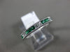 ESTATE .44CT DIAMOND & AAA EMERALD 14K WHITE GOLD SEMI ETERNITY ANNIVERSARY RING