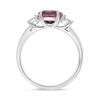 LARGE 2.97CT DIAMOND & AAA PINK SAPPHIRE PLATINUM 3D OVAL 3 STONE ENAGEMENT RING
