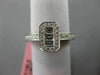 ESTATE .71CT ROUND & BAGUETTE DIAMOND 18K WHITE GOLD 3D OCTAGON PROMISE RING
