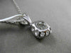 ESTATE .65CT DIAMOND 18KT WHITE GOLD SQUARE CLUSTER HALO FLOATING PENDANT CHAIN