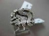 ESTATE WIDE 1.20CT DIAMOND 18KT BLACK & WHITE GOLD 3D FILIGREE COCKTAIL FUN RING