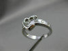 ESTATE WIDE .20CT DIAMOND 14KT WHITE GOLD 3D ETOILE BELT HEART FUN RING #15382