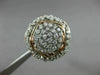 ESTATE LARGE 1.50CT DIAMOND 14KT WHITE & ROSE GOLD FLOWER FILIGREE COCKTAIL RING