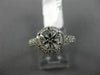 ESTATE WIDE .50CT DIAMOND 14K WHITE GOLD FILIGREE HALO SEMI MOUNT ENGAGMENT RING