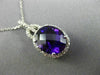 ESTATE LARGE 4.41CT DIAMOND & AAA AMETHYST 14KT WHITE GOLD HALO FLOATING PENDANT
