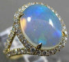 ESTATE LARGE 3.62CT DIAMOND & AAA AUSTRALIAN OPAL 14K YELLOW GOLD OVAL HALO RING