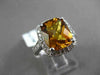 ESTATE LARGE 4.37CTW DIAMOND & EXTRA FACET CITRINE 14KT WHITE GOLD 3D HALO RING