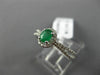 ESTATE .55CT DIAMOND & EMERALD 14KT WHITE GOLD CLASSIC OVAL HALO ENGAGEMENT RING