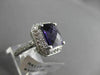 ESTATE LARGE 4.82CTW DIAMOND & AAA AMETHYST 14KT WHITE GOLD FILIGREE HALO RING