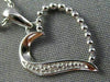 ESTATE SMALL .03CT DIAMOND 14KT WHITE GOLD OPEN HEART FILIGREE FLOATING PENDANT