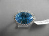ESTATE 7.33CTW DIAMOND & AAA BLUE TOPAZ 14K WHITE GOLD FILIGREE HALO OVAL RING