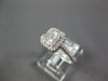 ESTATE .50CT DIAMOND 18KT WHITE GOLD ROUND & BAGUETTE CLUSTER SQUARE HALO RING