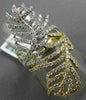 ESTATE MASSIVE 2.14CT DIAMOND 18K WHITE & YELLOW GOLD MULTI DOUBLE LEAF FUN RING