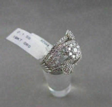 ANTIQUE WIDE FLOWER 1.59CT DIAMOND 18KT WHITE GOLD RING