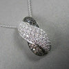 ESTATE 1.50CT WHITE & BLACK DIAMOND 14K WHITE GOLD X PAVE INFINITY PENDANT CHAIN