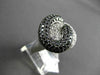 ESTATE LARGE 4.81CTW WHITE & BLACK DIAMOND 18KT WHITE GOLD LOVE KNOT FUN RING