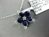 LARGE 1.44CT DIAMOND & AAA SAPPHIRE 18K WHITE GOLD FLOWER SNOWFLAKE STAR PENDANT