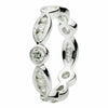 ESTATE 1.07CT DIAMOND 18KT WHITE GOLD 3D ROUND & MARQUISE SHAPE ANNIVERSARY RING