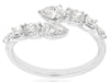 ESTATE .92CT DIAMOND 14KT WHITE GOLD MULTI SHAPE 8 STONE CRISS CROSS SNAKE RING