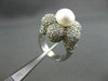 ESTATE LARGE 3.32CT DIAMOND 18KT WHITE GOLD PEARL FLOWER PAVE RING STUNNING!!