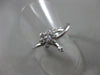 ANTIQUE WIDE .25CT ROUND DIAMOND 18KT WHITE GOLD 3D ETOILE FLOWER RING #11495