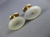 ANTIQUE AAA MOTHER OF PEARL 14K YELLOW GOLD CLASSIC HANDCRAFTED CUFF LINK #26424