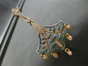 ESTATE LARGE .33CT DIAMOND 14KT BALCK & ROSE GOLD SPIDER WEB CHANDELIER EARRINGS